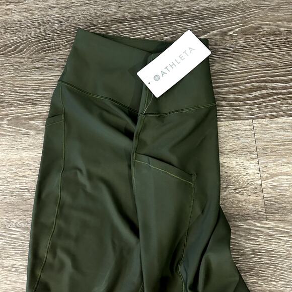NWT Athleta Interval Stash High Rise 7/8 Leggings Aspen Olive Size Large Pocket - Picture 8 of 16